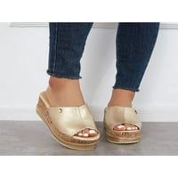 Dame platforme slajdova ljetni klinovi sandale udobne klizne papuče lagani peep toe mules ženske casual