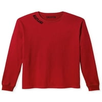 Daxton Premium Maryland Muškarci dugih rukava majica ultra mekani srednje težine pamuk, crvena tee crna