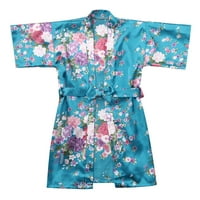 SHPWFBE odjeća za djecu za dijete Floral Silk saten kimono haljina ogrtač za spavanje dječje poklone