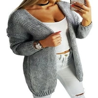 NOLLA Ženski kodigan džemper od pune boje dugih rukava pletene džempere dame meki kardigani otvoreni