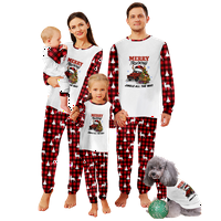 Božićne pidžame za obiteljske organske pamučne gornje i plaćene hlače Božićni tisak pidžamama za odrasle,