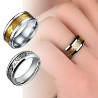 Unise Dragon uzorak titanijum čelik ne-bleding prsten za vjenčanje za vjenčanje nakit poklon