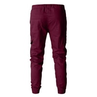 Ketyyh-Chn Muške hlače Elastične struke teretne hlače Ravne fit casual pantalone, XL