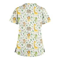 Ženski vrhovi okrugli izrez Ženske bluze Modni grafički print Majice Kratki rukav Ljetna tunika Tee