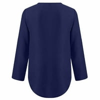 Daqian ženske košulje Ženske ljetne majice s dugim rukavima Zip Ležerne prilike TUNIC V-izrez Bluza