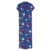 Bvanrty ženski trendi 4. jula Patriots Maxi haljina američka zastava uzorka Shift haljina modne haljine