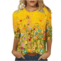 Hvyesh rukav za žene Ljeto Dressy Casual Graphic okrugli vrat T majice Soft TEE Bluze za nošenje sa