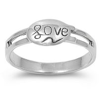 Sterling srebrna ljubav modne modne prstene veličine 7