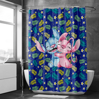 Lilo & Stitch tuš za tuširanje Cartoon Ispis Dekorativna zavjesa sa kukičama Potpuno otporne zavjese