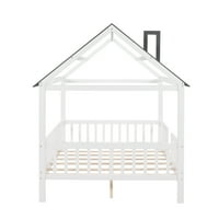 Krevet za odmor pune veličine sa ogradom, bijelom + sivom16