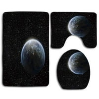 Galaxy scenic View Planet Earth iz Mjeseca Dark Cosmos Crater Sci fi tema Kupaonici za kupatilo set