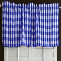 Poplin gingham Checkered prozorski prozor široko kraljevski plavi