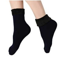 Uorcsa Novelty Funny Soft Deblji boje Udobna srednja cijev Jesen i zimske čarape snijega Crna