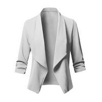 Uorcsa Womens Blazers za posao Profesionalni modni casual čvrsti otvoreni kardigan jaknu s dugim rukavima