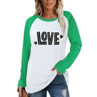 Ženske majice Ljubav srca Štampano O-izrezom Dugih rukava Ležerne bluza Tunička bluza Valentines Dan