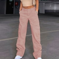 Elaililye Fashion Womens Hlače Teretne hlače High Squiste casual pantalone Vježbajte vrećice ravne široke