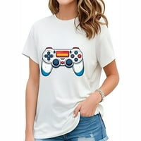 Cartoon GamePad Funny Gaming Fashic Grafički TEE Ženska majica kratkih rukava, meki i rastegnuti ljetni