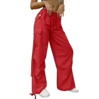 Baycosin Ženske teretne hlače Joggers Goth Y2K Baggy Outder Lastre pantalone