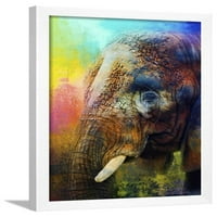 Šareni izrazi Slon, životinje uramljena umjetnost Print Wall Art by Jai Johnson Prodano od Art.com