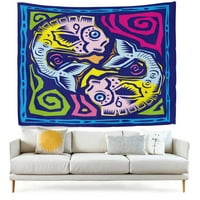Popcreation Šareni etnički umjetnički konstelacija horoskop Ribe Tkanina tapiserija Bacanje spavaće