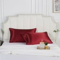 Par jastuk navlake satenski glatki komforan pravokutnik pune boje ukrasne imitacije svilene bacanje