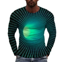 Muške 3D digitalne sitnice Slim Fit dugi rukav okrugli vrat Top bluza Casual Dnevni trajni pulover visokih