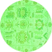 Ahgly Company u zatvorenom okruglom orijentalnim zelenim tradicionalnim prostirkama područja, 7 'okruglo