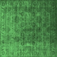 Ahgly Company Zatvoreni kvadratni orijentalni smaragdni tepih za zelenu industrijsku površinu, 7 'kvadrat