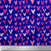 Soimoi Blue Japan Crepe saten tkanina ružičasta srčana dekor tkanina tiskano dvorište široko