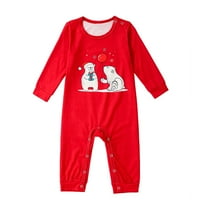 Vrijeme i trube, božićne pidžame za porodičnu opremu, sin kćeri, meko, crveno, dječje dječje dječje