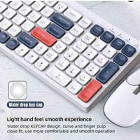 Urbana punjiva bežična tastatura i miš, tipke za mlijeko Punoj veličini 2. GHz i Bluetooth šarene tipkovnice,