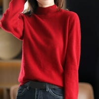 Nova polovica pletena pletena džemper ženska jesen i zima kratak pulover Puno boje, labav džemper zadebljani