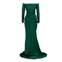 CAICJ Vjenčanica Žene V izrez dugih rukava Flowy Hem Wrap Mini duge haljine s remenom zelenom bojom
