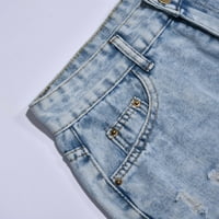 Ociviesr Žene Ležerne prilike bez isteka džepa pantalone sa gumnim bojama Jeans Hlače kontroliraju i