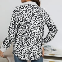 Viadha ženski novi leopard dugme za štampanje dugih rukava košulja