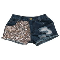 Musuos Baby Girls Ljeto odijelo, Todler Leopard Crop Top + traper kratke hlače + Headebndnd