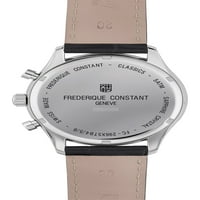 Frederique Constant Classics Chronograph nehrđajući čelik Srebrna biranje crna kožna traka Datum Datum