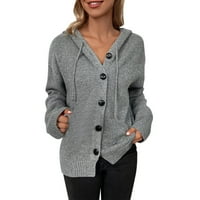 Dame casual moda debela puna boja pletene kardigan džemper jakna za žene džemper kaputi zime