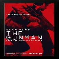 Gunman veliki crni drveni oblikovan filmski poster Art Print