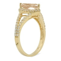 1. CT sjajan markiza Cleani simulirani dijamant 18k žuti zlatni halo pasijans sa accentima prsten sz 8,75