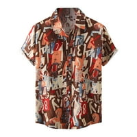 Fragarn muške havajske košulje s kratkim rukavima odštampano dugme dole ljetne plažne haljine