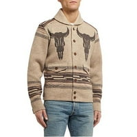 Cliance Cardigan džemperi za muškarce up džemper dugih rukava pletiva otvorena prednja kardiganca modni