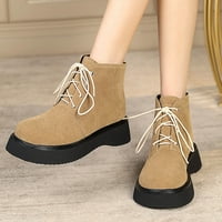 Boots bane Juebong ženske čizme Mid Heel Okrugle cipele sa cipelama Zimske tople čizme Žene čizme za