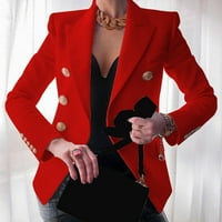 Outfmvch odijela Ženski blistavi Elegantni poslovni ured Radne žene dama Solid gumb odijelo jakna kaput