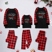 Hoksml Božićne pidžame za obiteljski setovi Božićni muškarci tiskani bluza vrhovi + hlače Porodica Porodica