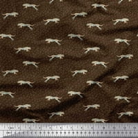 Soimoi Brown Modal Satin tkanina Leopard Životinjska koža Ispis tkanina sa dvorištem široko