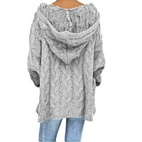 Ženski pulover džemperi, žene modne labave velike veličine čvrste boje kapuljače duge rukave duks dres