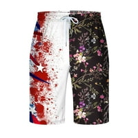 Safuny muške kratke hlače sa džepom Ljeto Fit za prodaju kravata boja cvjetni patchwork elastični struk trendi pantalona za crtanje Neovisnosti Dan Moda Hot Pink XXXXXXL