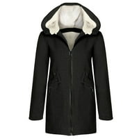 Ženski kaput topli zip ud dugih rukava casual kapuljač sa kaputama Visoka ulica tanka zima topla zadebljana