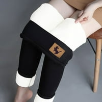 Yuehao Hlače za žene Ženska jesenska zima Solid Bool Work Home Topla elastična struka plišane pantalone